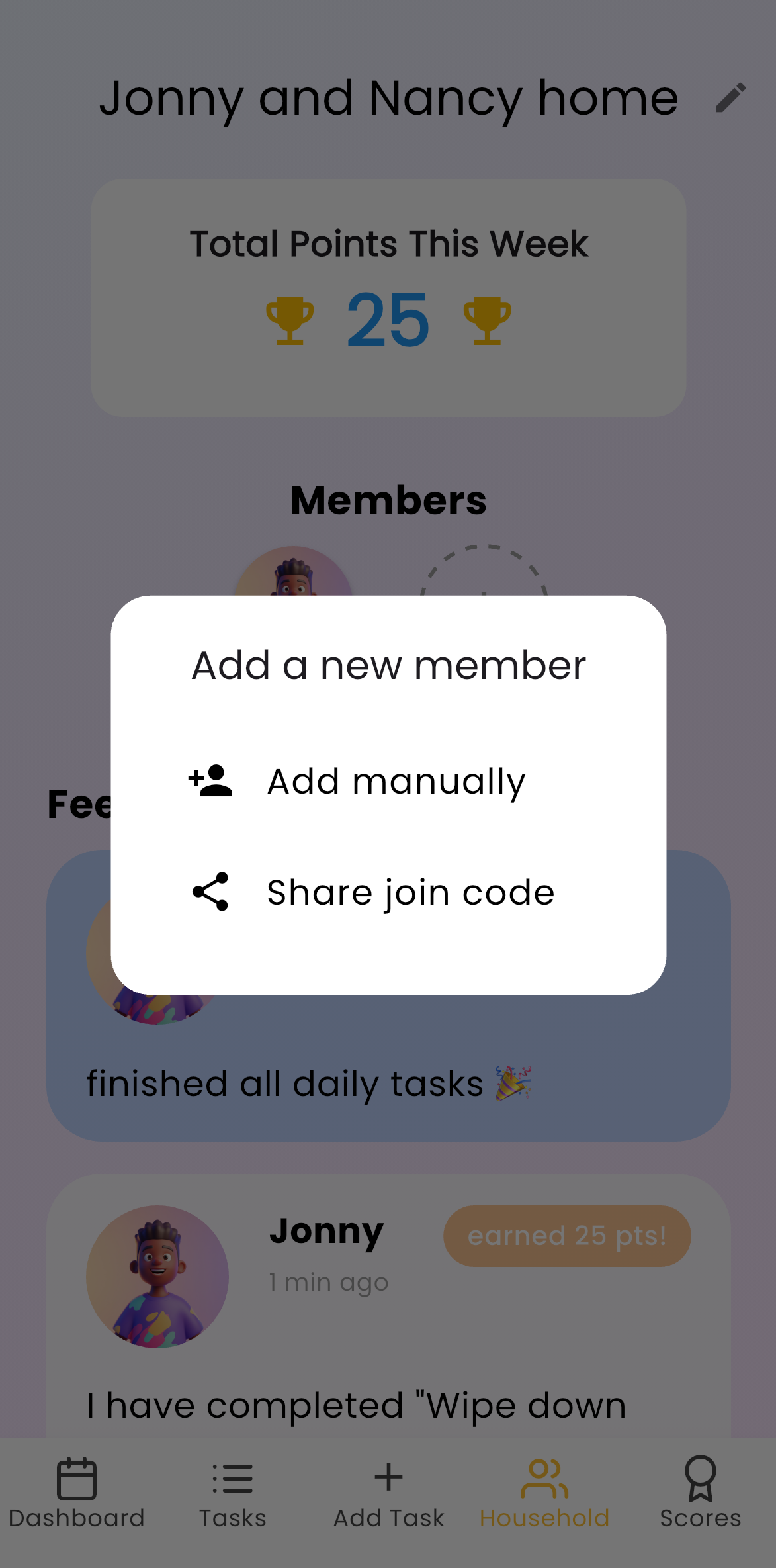 A screenshot of the weekly podium.