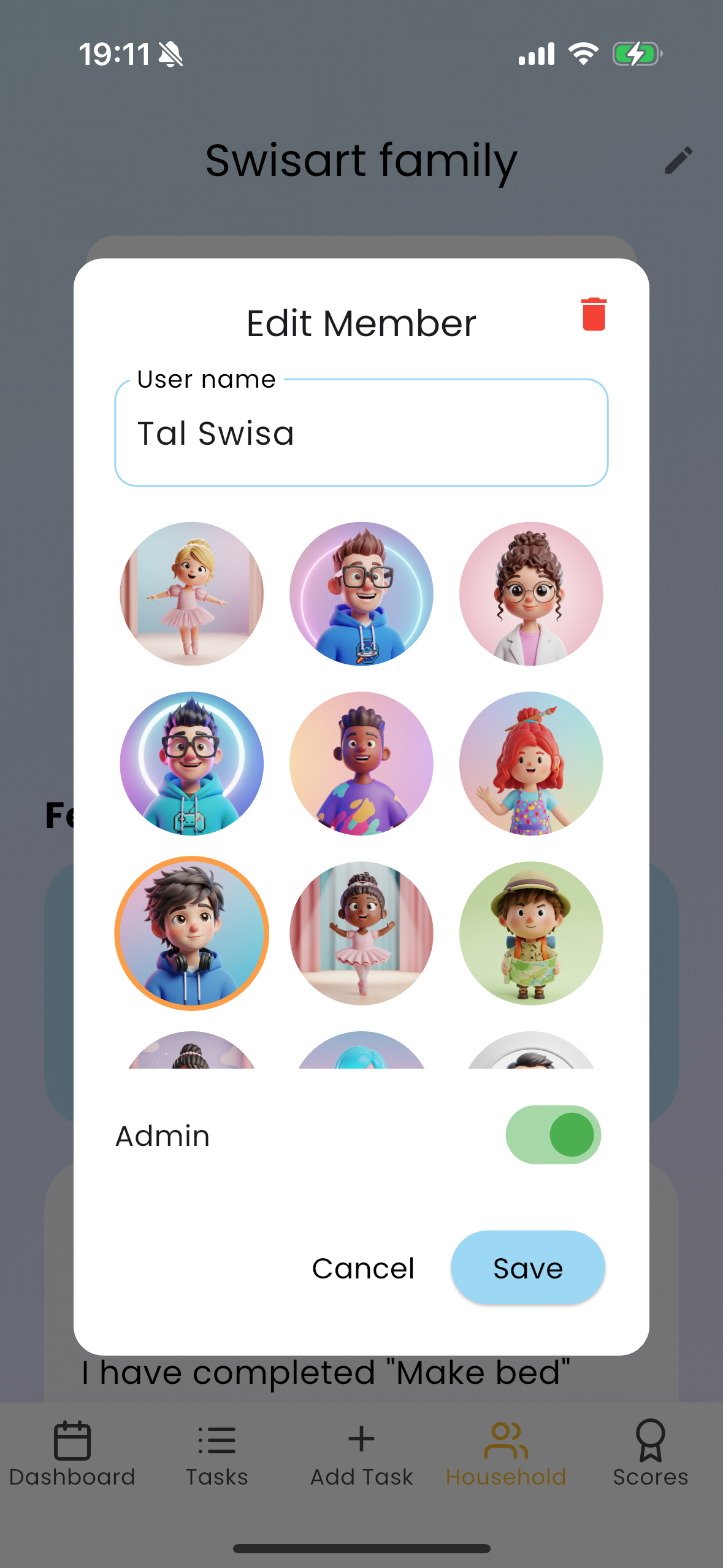 Screenshot showing admin settings for members.