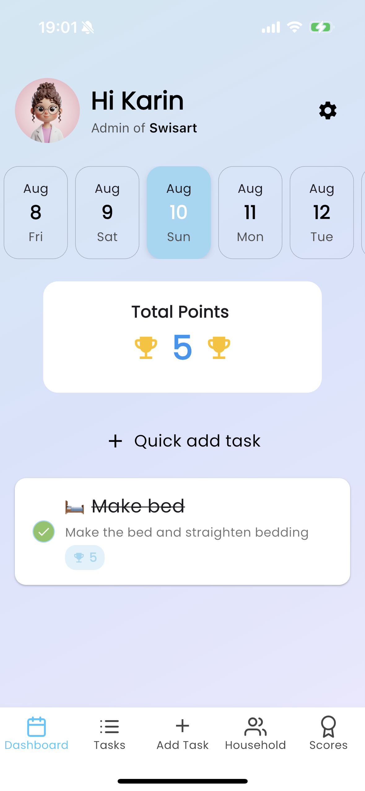 Screenshot of a completed task.